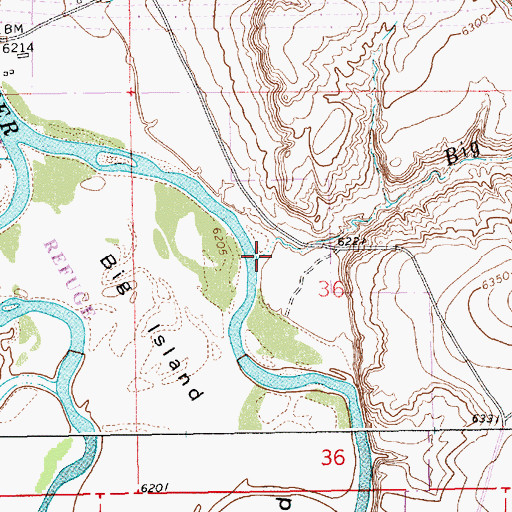 Topographic Map of Big Island Wash, WY