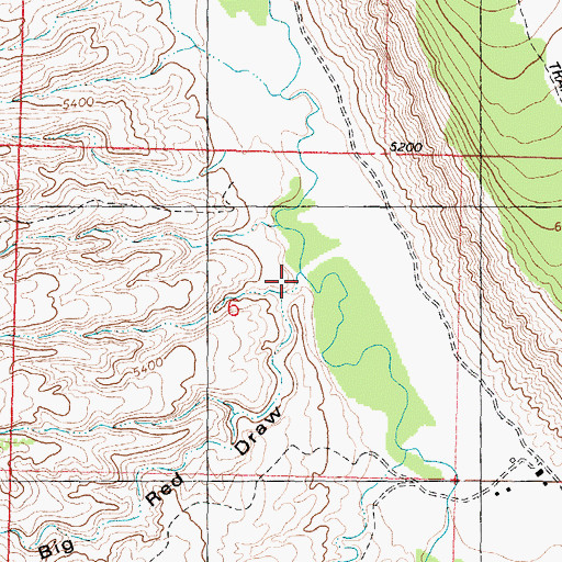 Topographic Map of Big Red Draw, WY