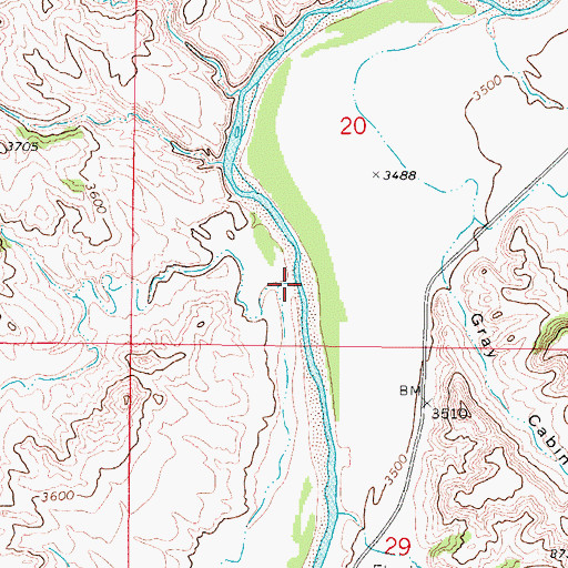 Topographic Map of Big Remington Creek, WY