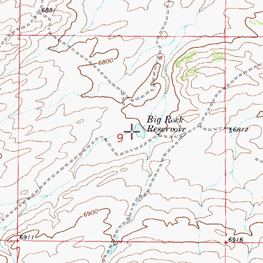 Topographic Map of Big Rock Reservoir, WY