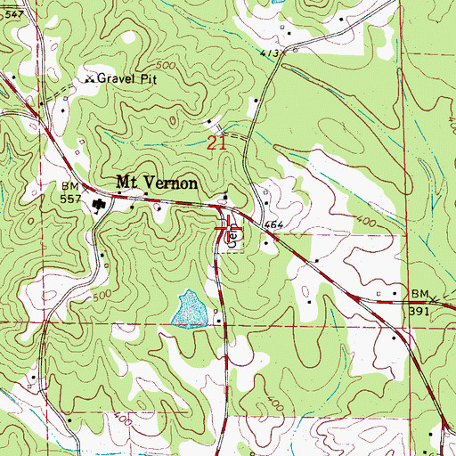 Topographic Map of Mount Vernon Cemetery, AL