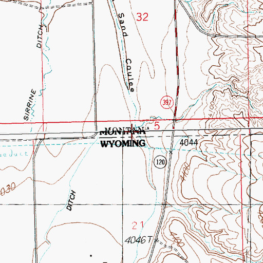 Topographic Map of Big Sand Coulee, WY