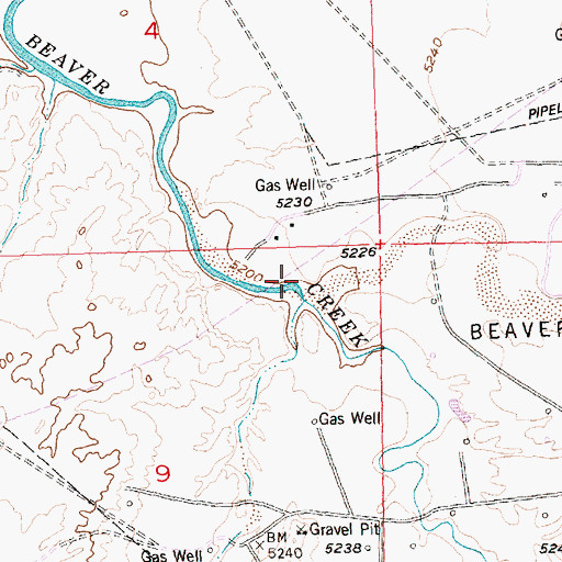 Topographic Map of Big Sand Draw, WY