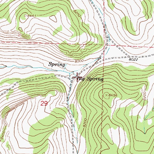 Topographic Map of Big Spring, WY