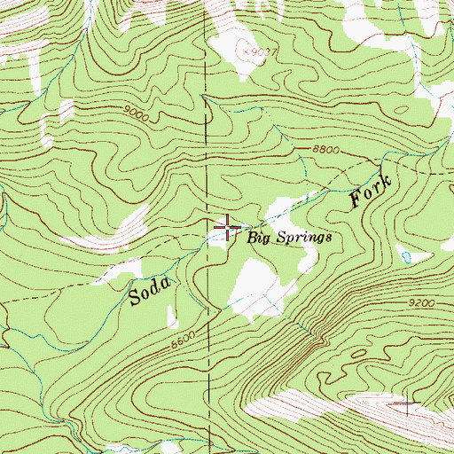 Topographic Map of Big Springs, WY