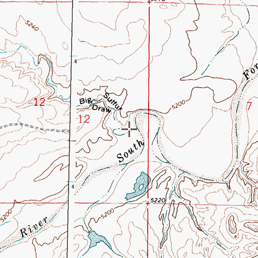 Topographic Map of Big Sulfur Draw, WY