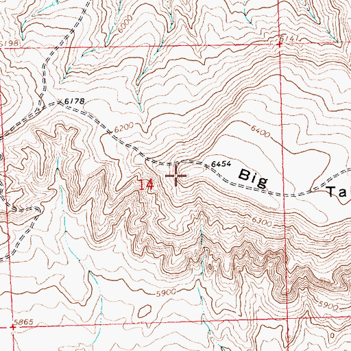 Topographic Map of Big Table Mountain, WY