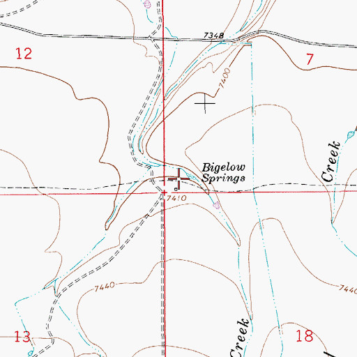 Topographic Map of Bigelow Springs, WY