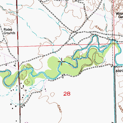 Topographic Map of Bighorn Draw, WY