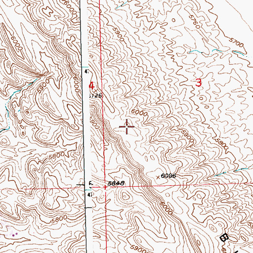 Topographic Map of Bighorn Ridge, WY