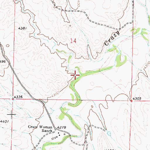 Topographic Map of Bilderback Creek, WY