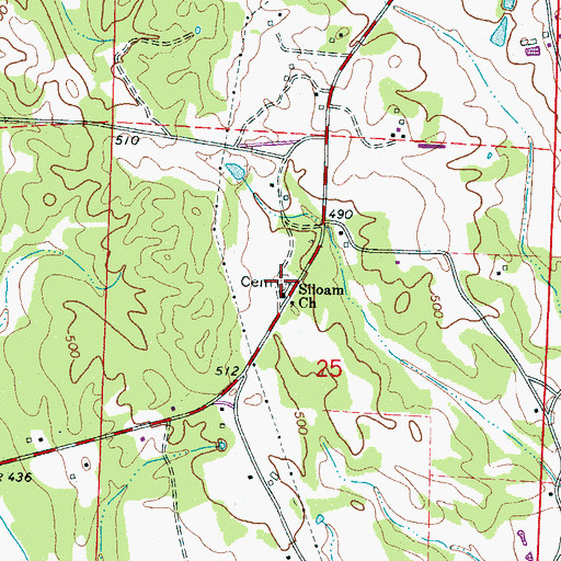 Topographic Map of Siloam Cemetery, AL