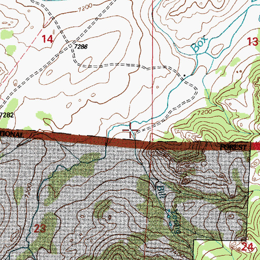 Topographic Map of Bill Young Creek, WY