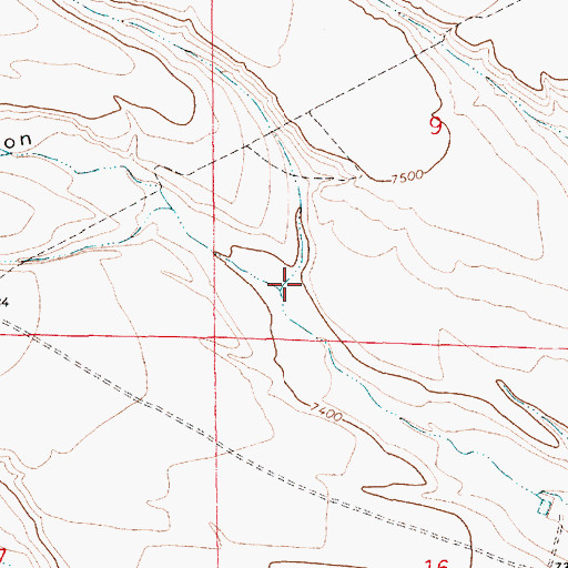 Topographic Map of Billies Draw, WY