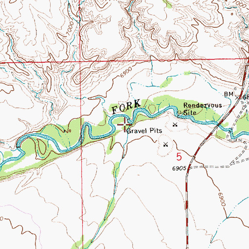 Topographic Map of Birch Creek, WY