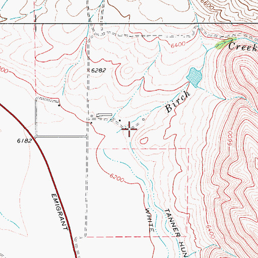 Topographic Map of Birch Creek, WY