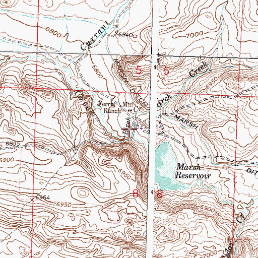 Topographic Map of Birch Creek, WY
