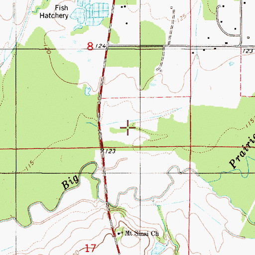 Topographic Map of Alexander Cemetery, AL