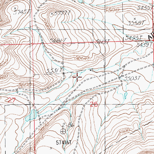 Topographic Map of Bishop Cow Camp, WY