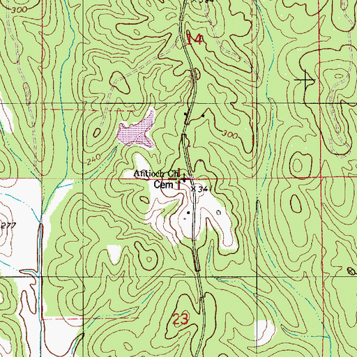 Topographic Map of Antioch Cemetery, AL