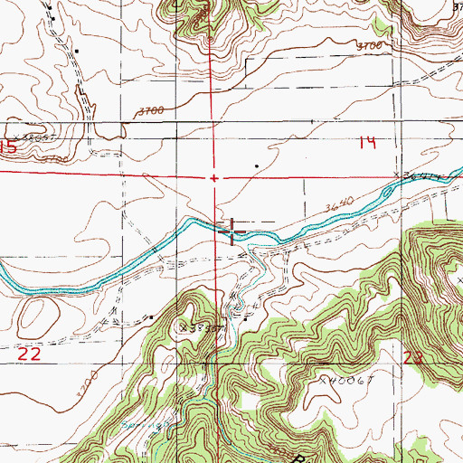 Topographic Map of Bitter Creek, WY