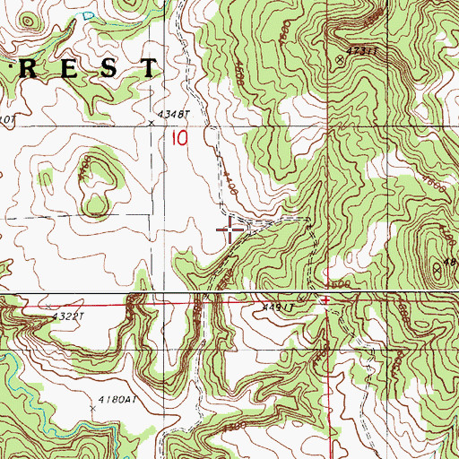 Topographic Map of Bitter Springs School, WY