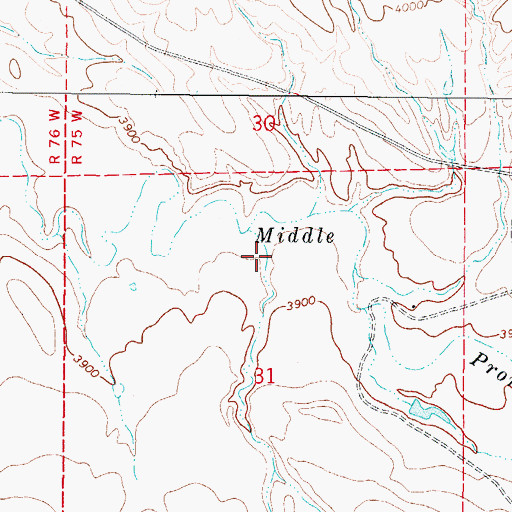 Topographic Map of Black Bill Draw, WY