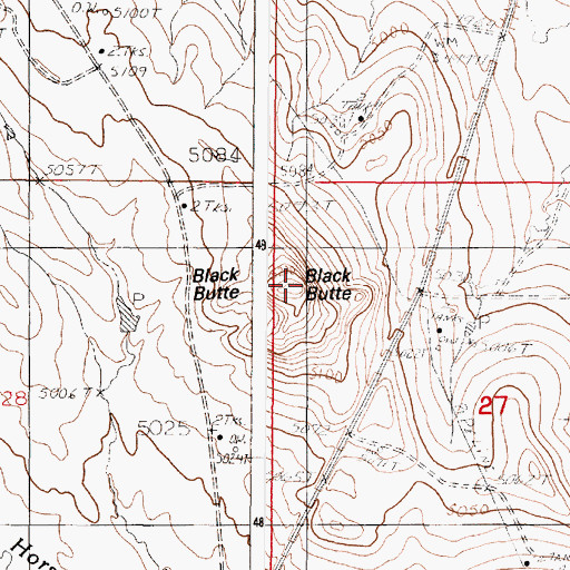 Topographic Map of Black Butte, WY