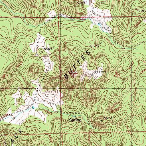 Topographic Map of Black Buttes, WY