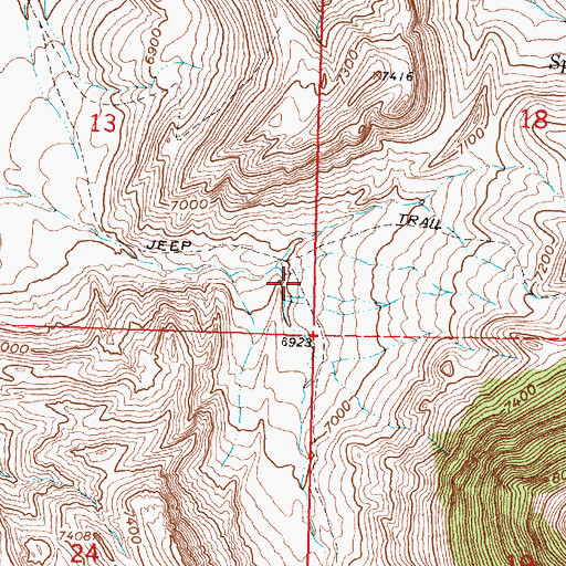 Topographic Map of Black Canyon, WY
