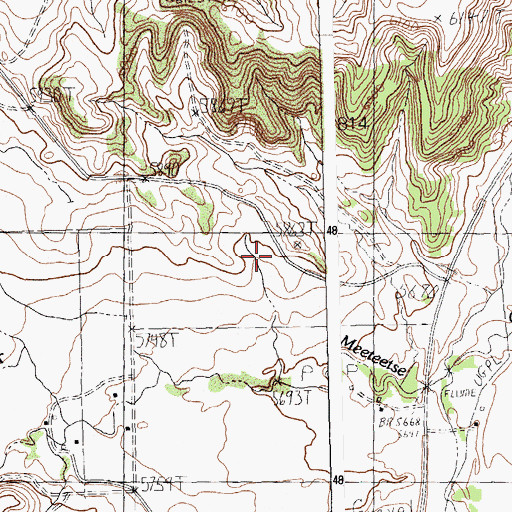 Topographic Map of Black Diamond Mine, WY