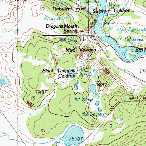 Topographic Map of Black Dragons Caldron, WY