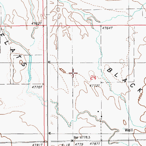 Topographic Map of Black Flats, WY