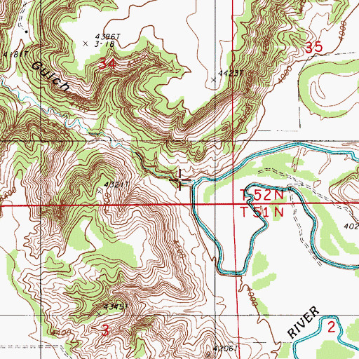 Topographic Map of Black Gulch, WY
