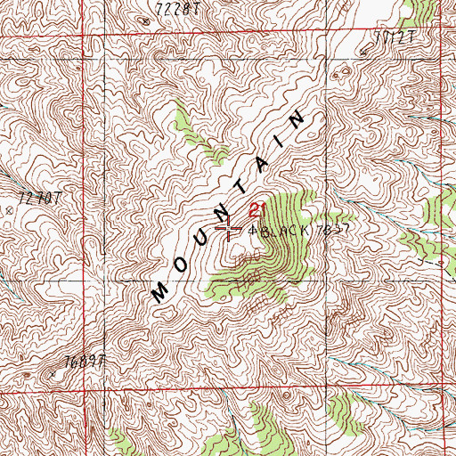 Topographic Map of Black Mountain, WY