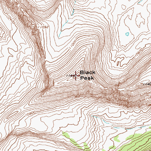 Topographic Map of Black Peak, WY
