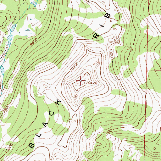 Topographic Map of Black Rib, WY