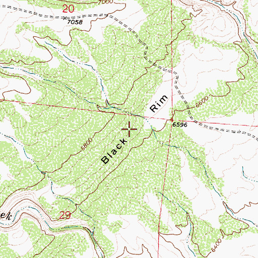 Topographic Map of Black Rim, WY