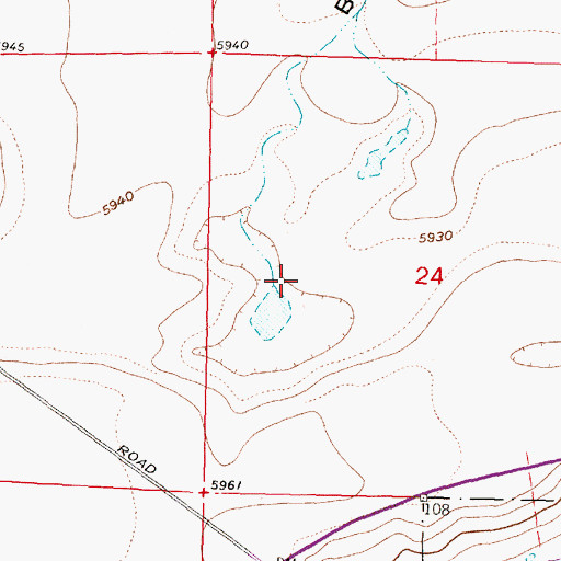 Topographic Map of Black Rock Draw, WY