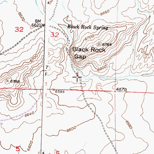 Topographic Map of Black Rock Draw, WY