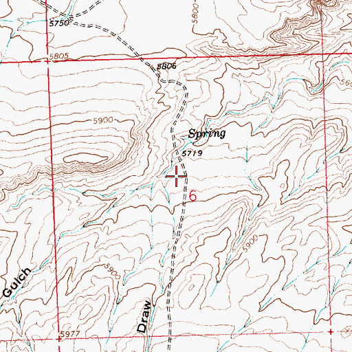 Topographic Map of Black Rock Draw, WY