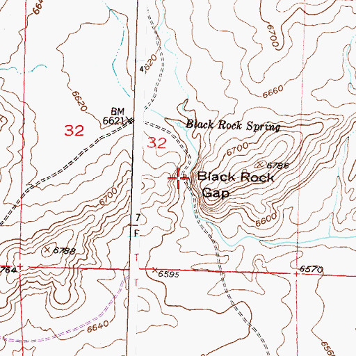 Topographic Map of Black Rock Gap, WY