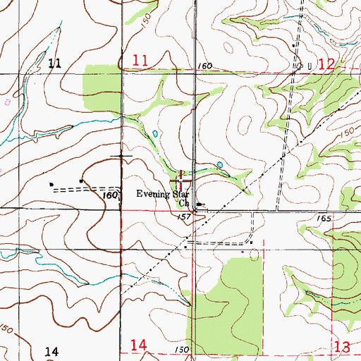 Topographic Map of Evening Star Cemetery, AL