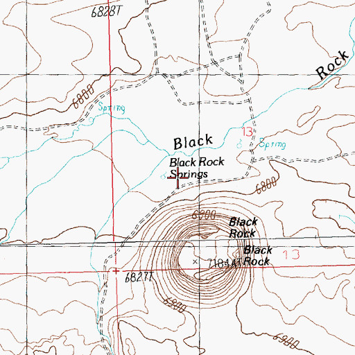 Topographic Map of Black Rock Springs, WY