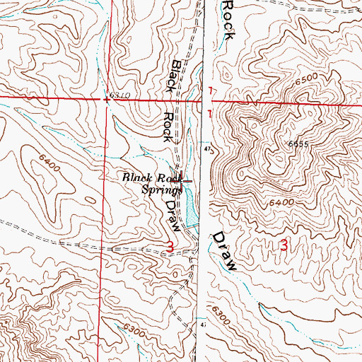Topographic Map of Black Rock Springs, WY