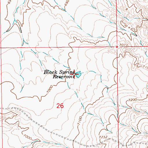 Topographic Map of Black Spring Reservoir, WY