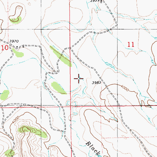 Topographic Map of Black Tail Creek, WY