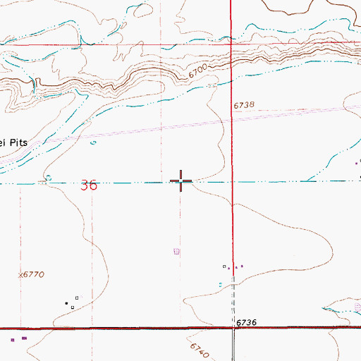 Topographic Map of Blacks Fork Canal, WY
