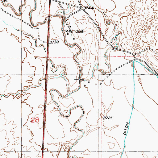 Topographic Map of Blacktail Creek, WY