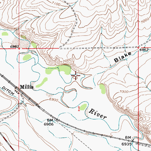 Topographic Map of Blake Hollow, WY